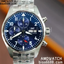 IWC Pilot Chrono IW388102 APSF 1:1 Best Edition Blue Dial on SS Bracelet SA69385 Super