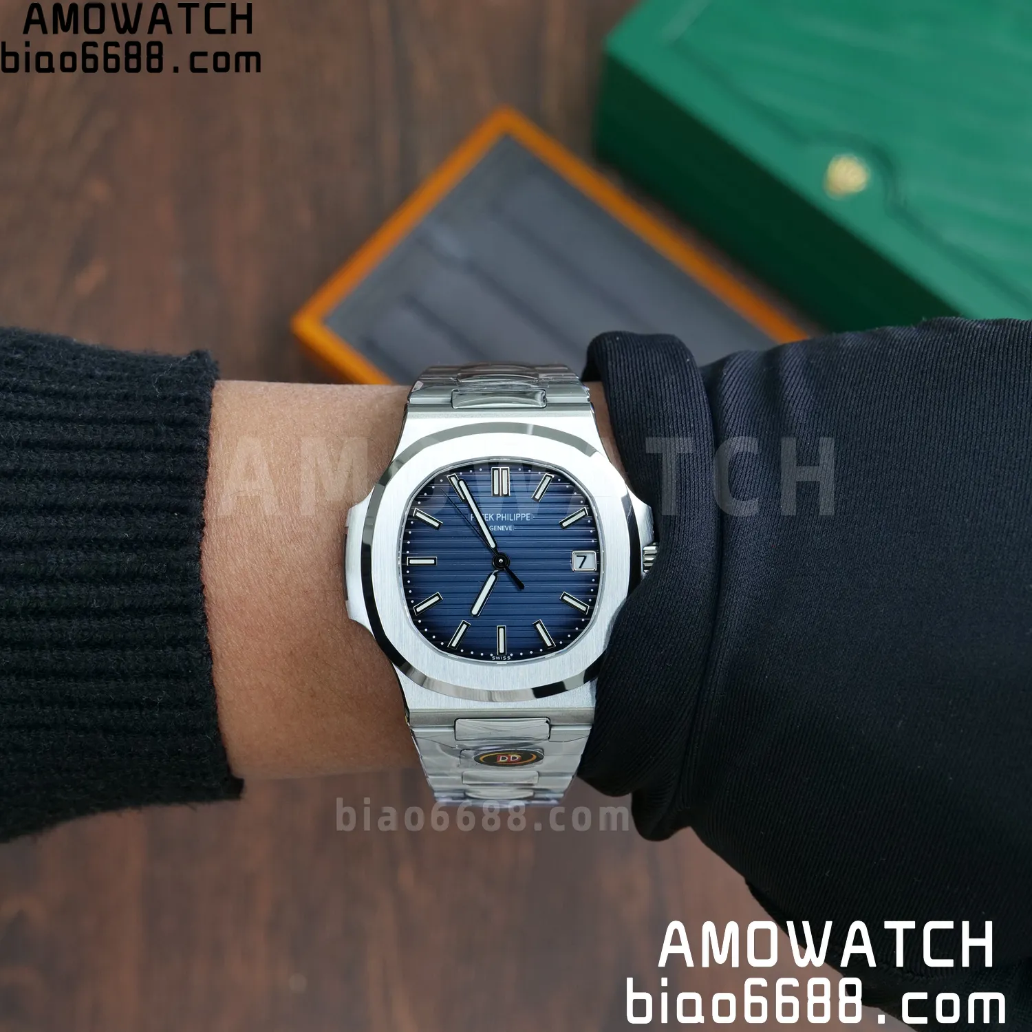 PP Nautilus 5811 DDF 1:1 Best Edition Blue Textured Dial on SS Bracelet DD330 Super Clone (Weighted) 97 5d1cd7cebb051dd 阿默表行AmoWatch