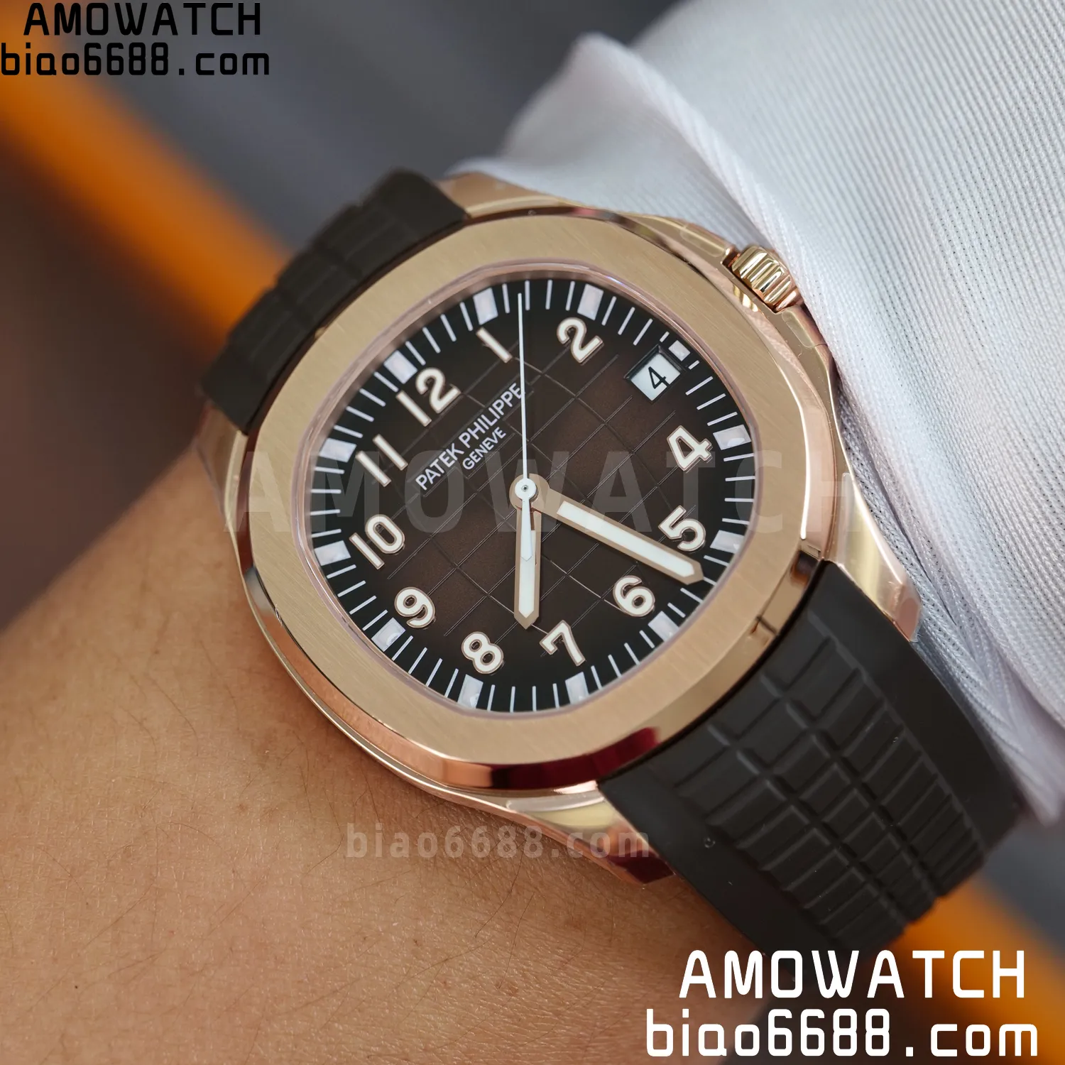 PP Aquanaut 5167 RG DDF 1:1 Best Edition Brown Dial on Brown Rubber Strap DD330 Super Clone (Weighted) 89 5f1d13779ddb605 阿默表行AmoWatch