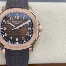 PP Aquanaut 5167 RG DDF 1:1 Best Edition Brown Dial on Brown Rubber Strap DD330 Super Clone (Weighted)