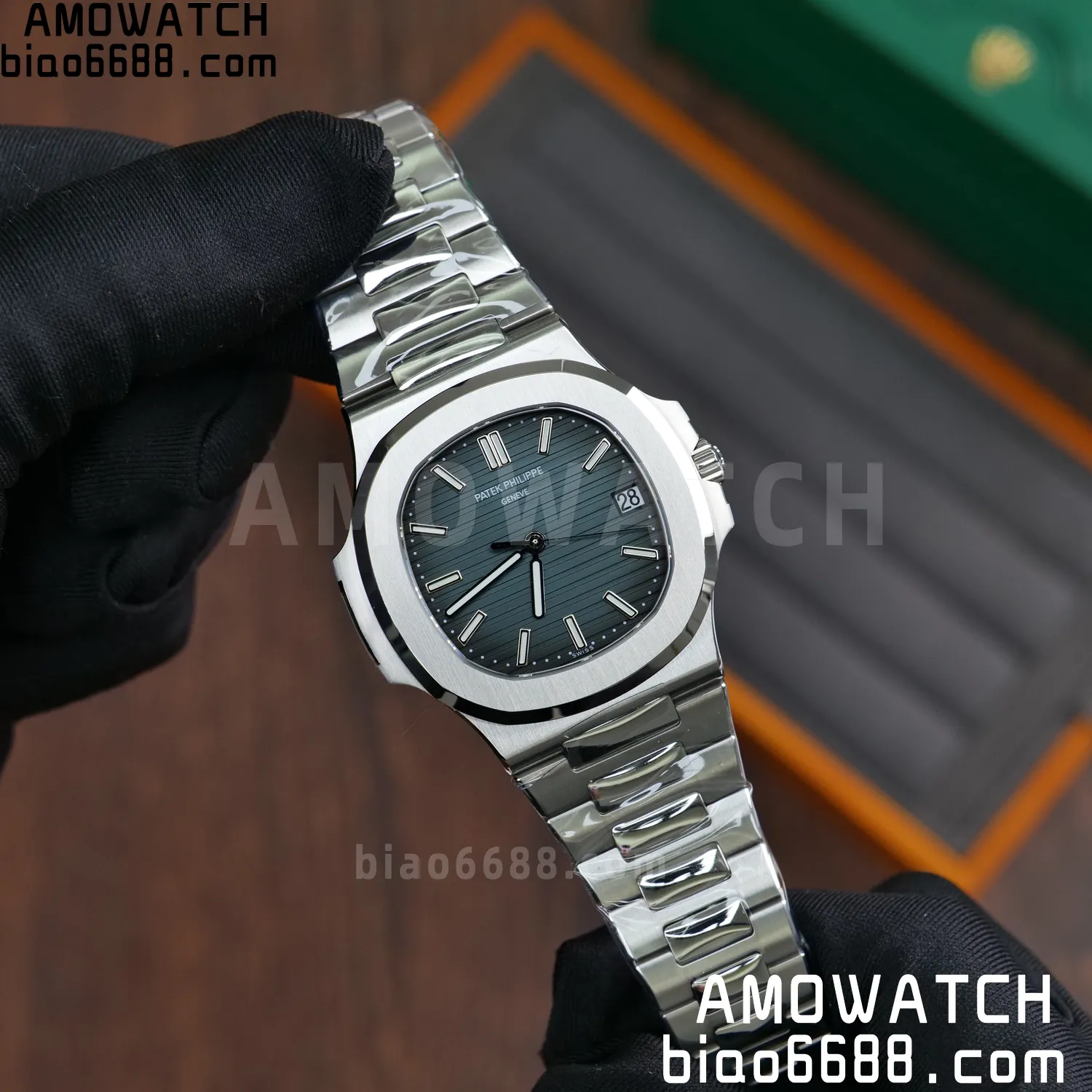 PP Nautilus 5711 DDF 1:1 Best Edition Blue Dial on SS Bracelet DD324 Super Clone V2 67 74f673299dbc1a3 阿默表行AmoWatch