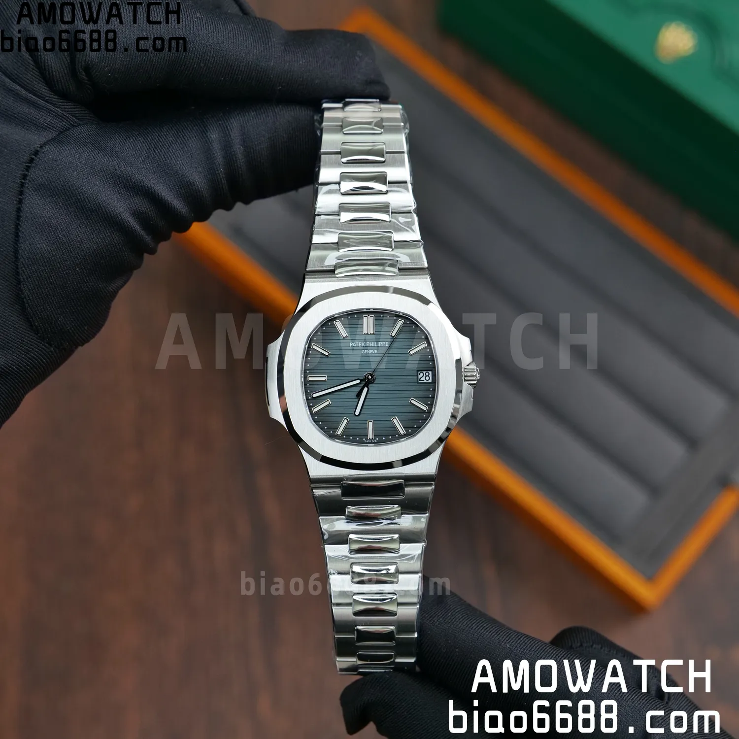 PP Nautilus 5711 DDF 1:1 Best Edition Blue Dial on SS Bracelet DD324 Super Clone V2 66 818f6c2220f99a9 阿默表行AmoWatch