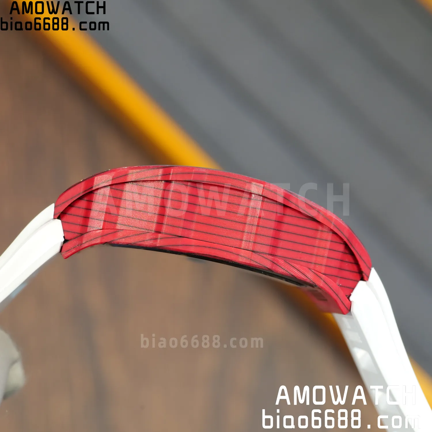 Custom Made RICHARD MILLE RM035 RM35-02 RM3502 Red NTPT Carbon on White Rubber Strap Vaucher RMUL1 77 8c4902354ab2b4c AMO Watch