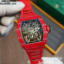 RICHARD MILLE RM35-02 RM3502 Red NTPT APSF 1:1 Best Edition Skeleton Dial on Red Rubber Strap RMAL1 Super Clone
