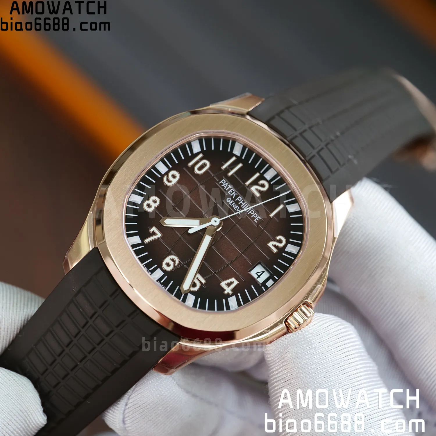 PP Aquanaut 5167 RG DDF 1:1 Best Edition Brown Dial on Brown Rubber Strap DD330 Super Clone (Weighted) 78 99a285dd90781ab 阿默表行AmoWatch