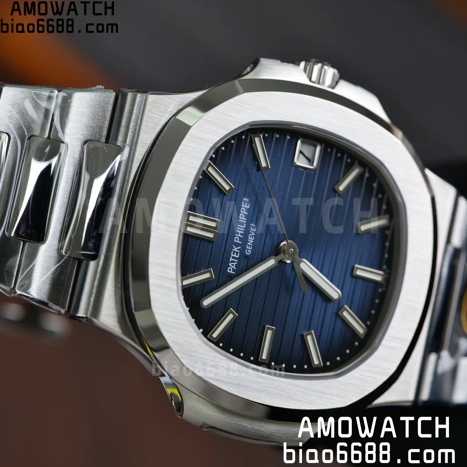 PP Nautilus 5811 DDF 1:1 Best Edition Blue Textured Dial on SS Bracelet DD330 Super Clone (Weighted) 83 9fc8463918e9608 阿默表行AmoWatch