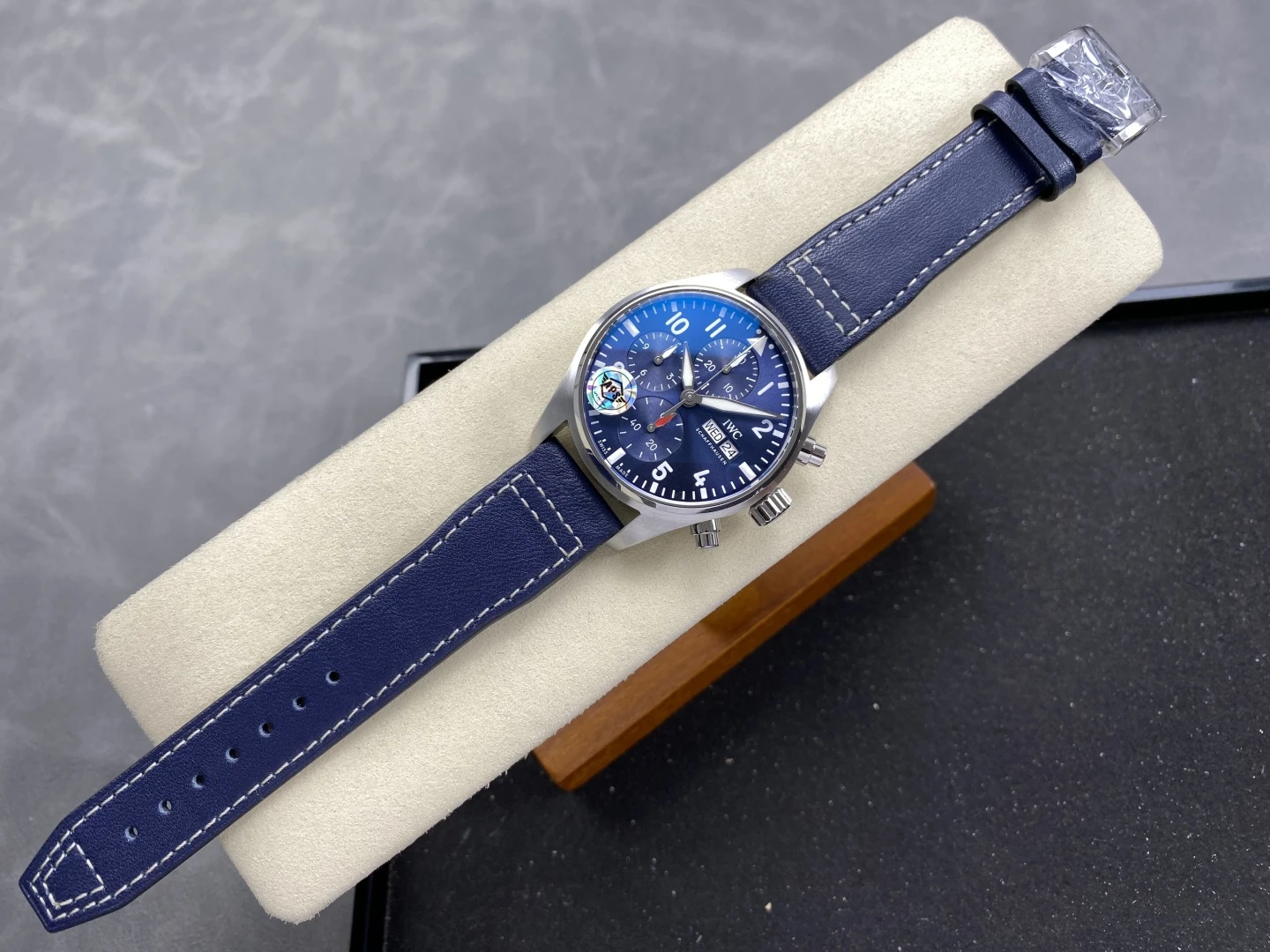 IWC Pilot Chrono IW388101 APSF 1:1 Best Edition Blue Dial on Blue Leather Strap SA69385 Super Clone 25 a79ba944fe4fa7c 阿默表行AmoWatch