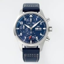 IWC Pilot Chrono IW388101 APSF 1:1 Best Edition Blue Dial on Blue Leather Strap SA69385 Super Clone