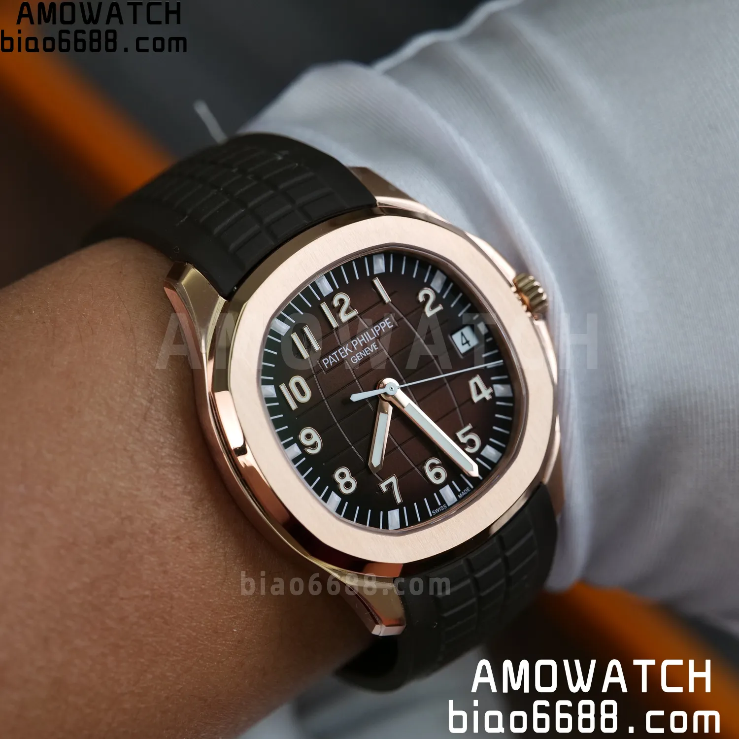 PP Aquanaut 5167 RG DDF 1:1 Best Edition Brown Dial on Brown Rubber Strap DD330 Super Clone (Weighted) 90 bb3e69520c48145 阿默表行AmoWatch