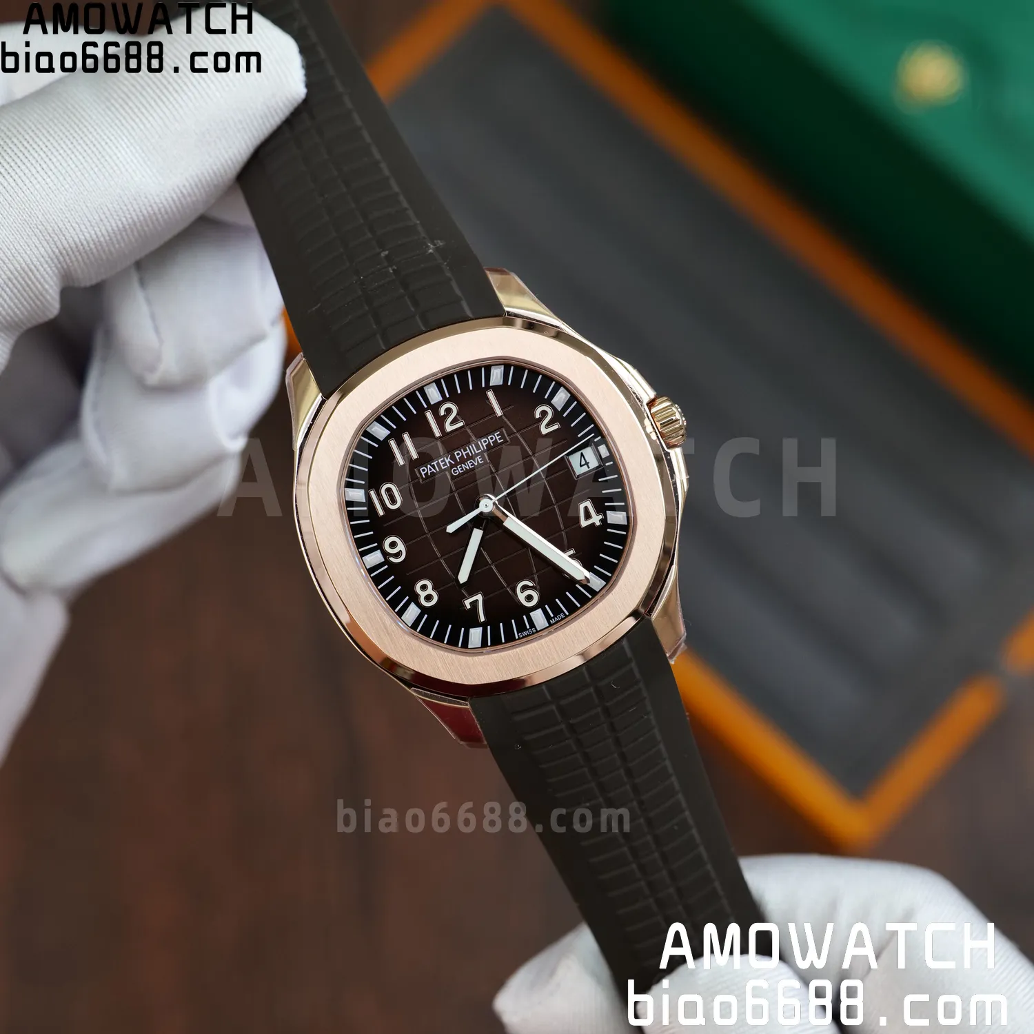 PP Aquanaut 5167 RG DDF 1:1 Best Edition Brown Dial on Brown Rubber Strap DD330 Super Clone (Weighted) 66 bca1b3de8325e6e 阿默表行AmoWatch