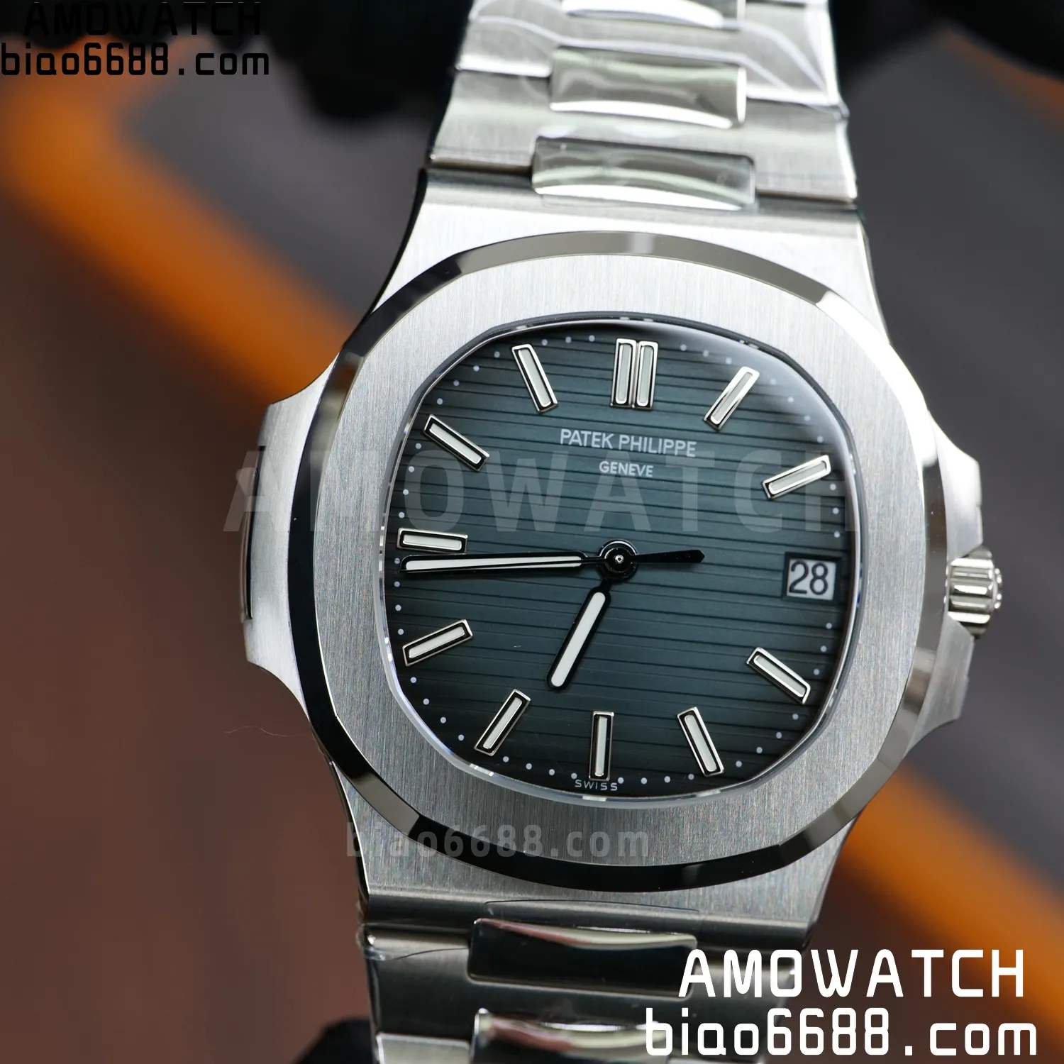 PP Nautilus 5711 DDF 1:1 Best Edition Blue Dial on SS Bracelet DD324 Super Clone V2 81 cee367b9c0fb6f5 阿默表行AmoWatch