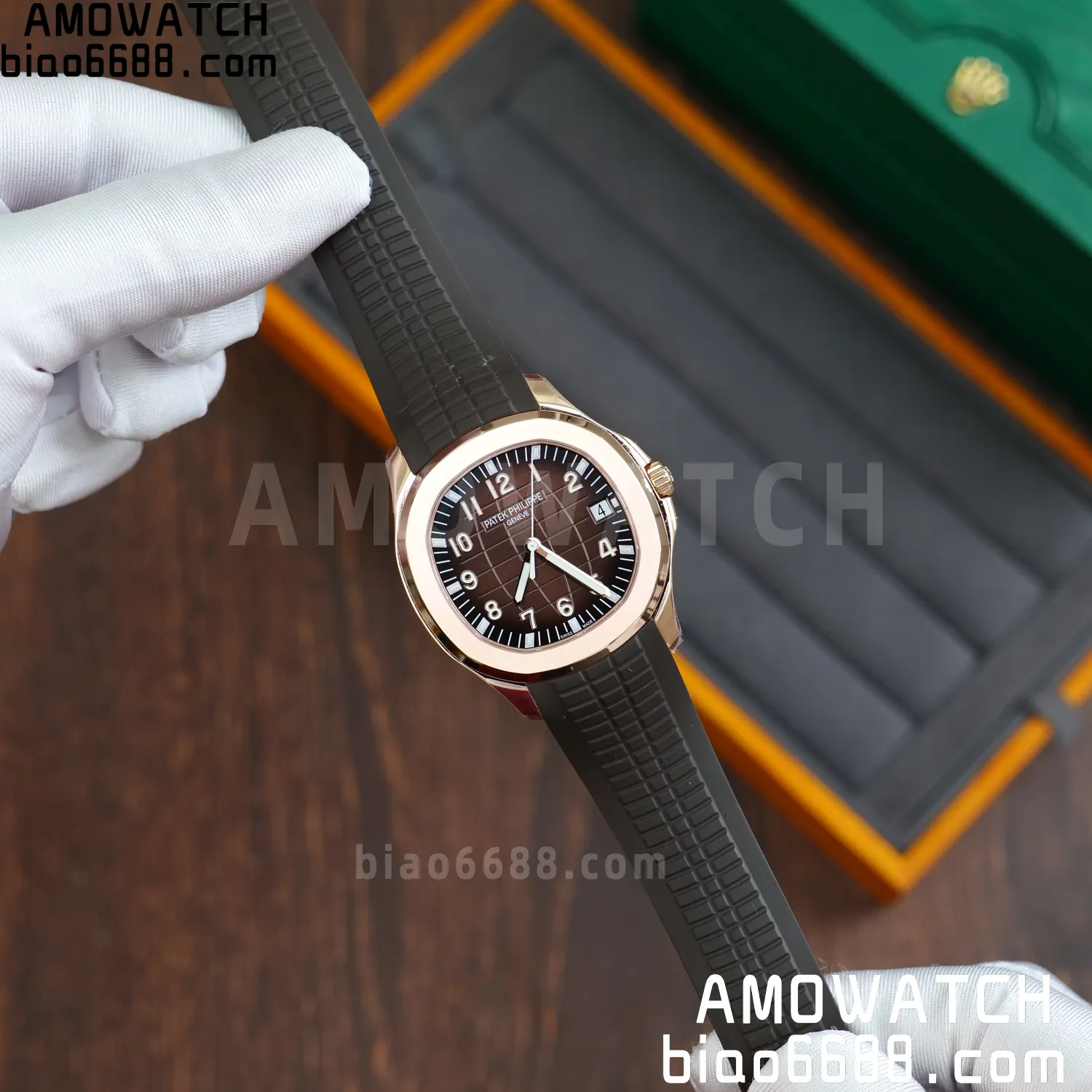 PP Aquanaut 5167 RG DDF 1:1 Best Edition Brown Dial on Brown Rubber Strap DD330 Super Clone (Weighted) 64 d7940c89fc86617 阿默表行AmoWatch
