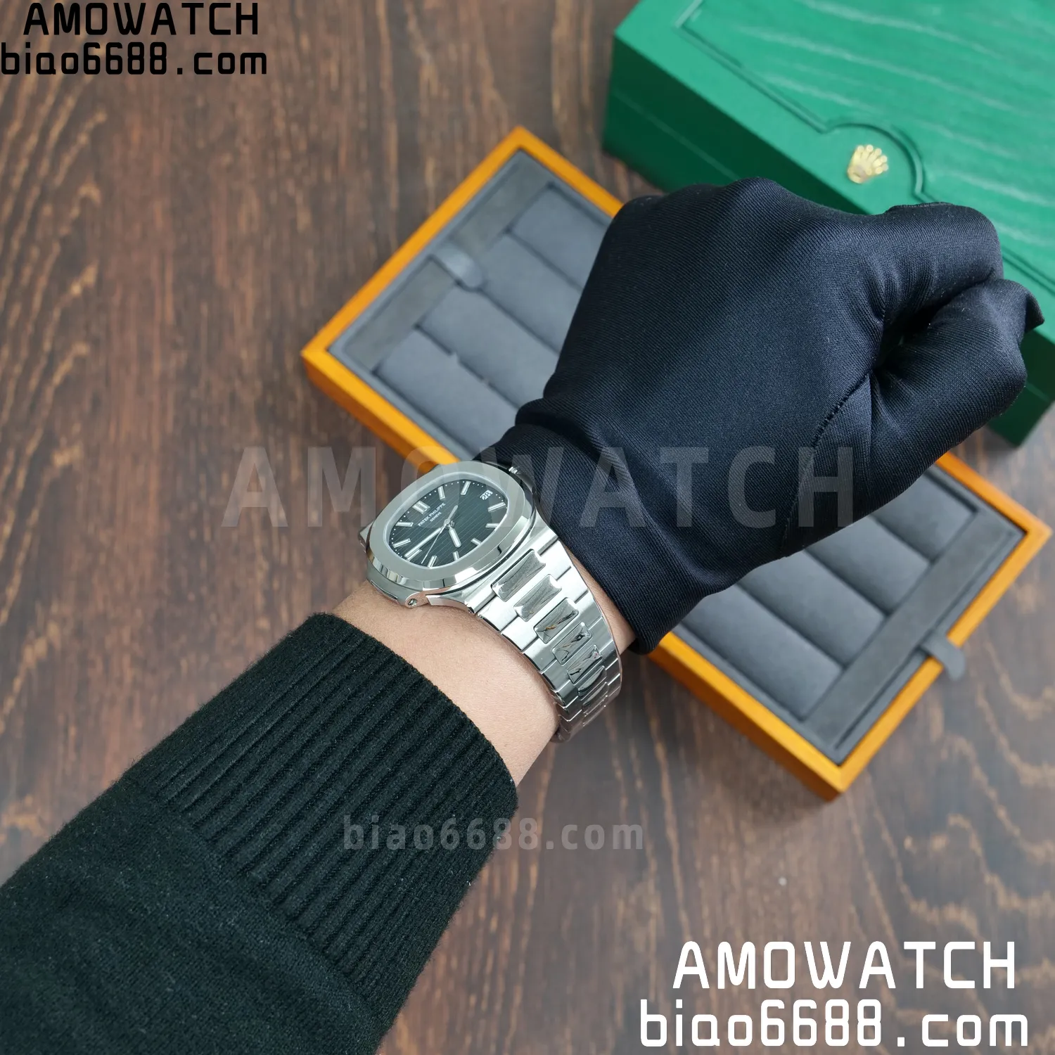 PP Nautilus 5711 DDF 1:1 Best Edition Blue Dial on SS Bracelet DD324 Super Clone V2 91 db52c9a50b7ade8 阿默表行AmoWatch