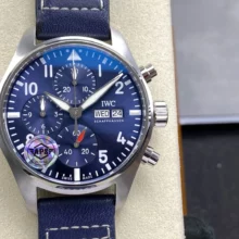IWC Pilot Chrono IW388101 APSF 1:1 Best Edition Blue Dial on Blue Leather Strap SA69385 Super Clone