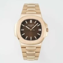 PP Nautilus 5711 RG DDF 1:1 Best Edition Brown Textured Dial on RG Bracelet DD330  (Weighted)