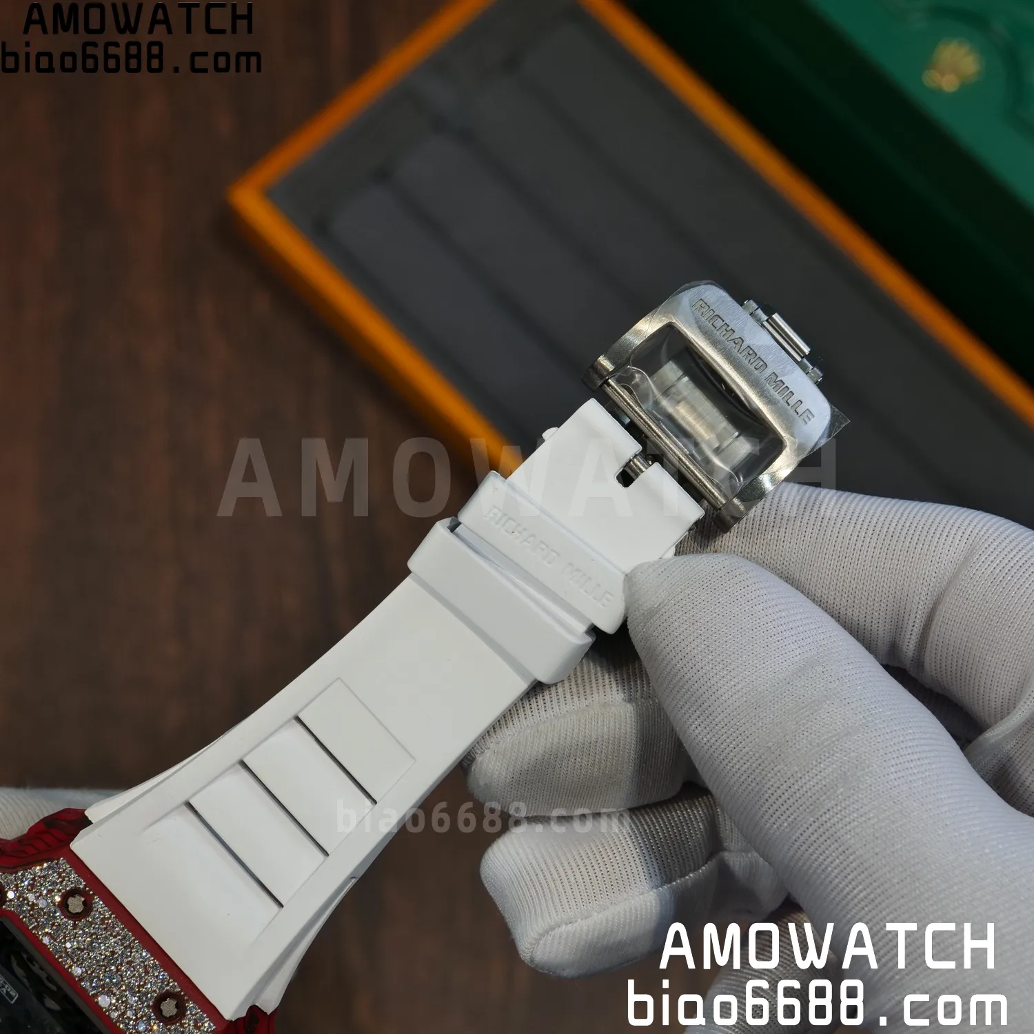 Custom Made RICHARD MILLE RM035 RM35-02 RM3502 Red NTPT Carbon on White Rubber Strap Vaucher RMUL1 73 e7dc2eff5bcd837 AMO Watch