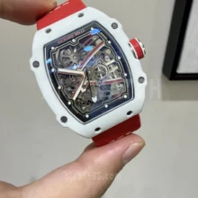 RICHARD MILLE RM67-02 Black White carbon  Best Edition Red strap Original Specification Case