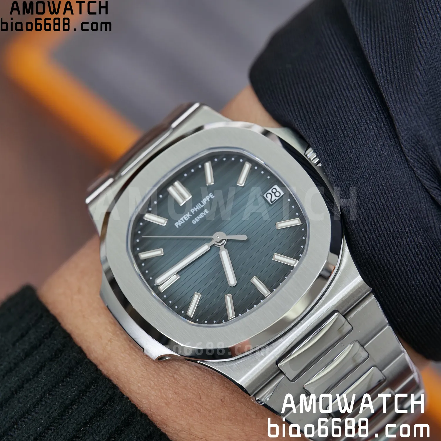 PP Nautilus 5711 DDF 1:1 Best Edition Blue Dial on SS Bracelet DD324 Super Clone V2 92 f226827704e643c 阿默表行AmoWatch