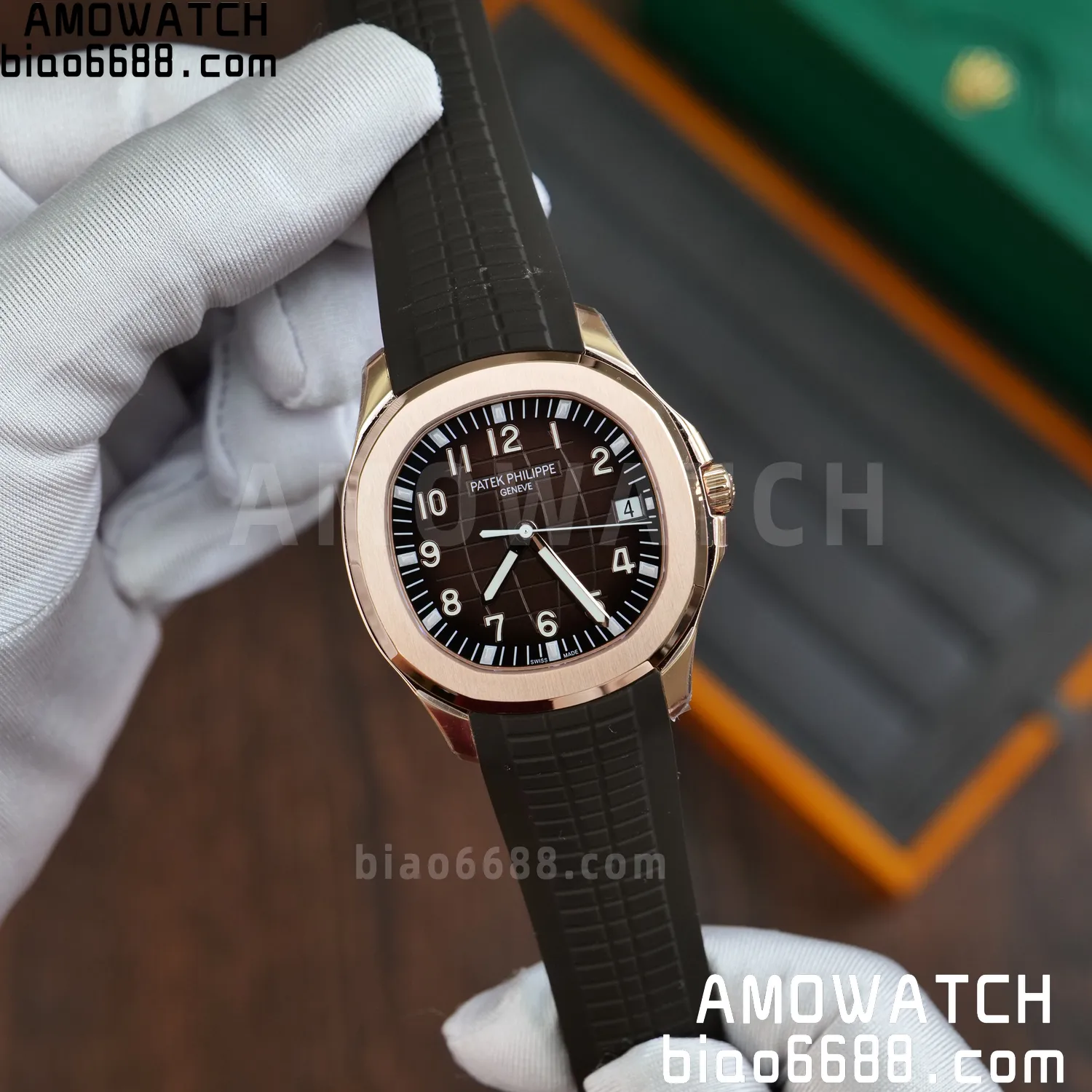 PP Aquanaut 5167 RG DDF 1:1 Best Edition Brown Dial on Brown Rubber Strap DD330 Super Clone (Weighted) 67 f7293bc9aef3555 阿默表行AmoWatch