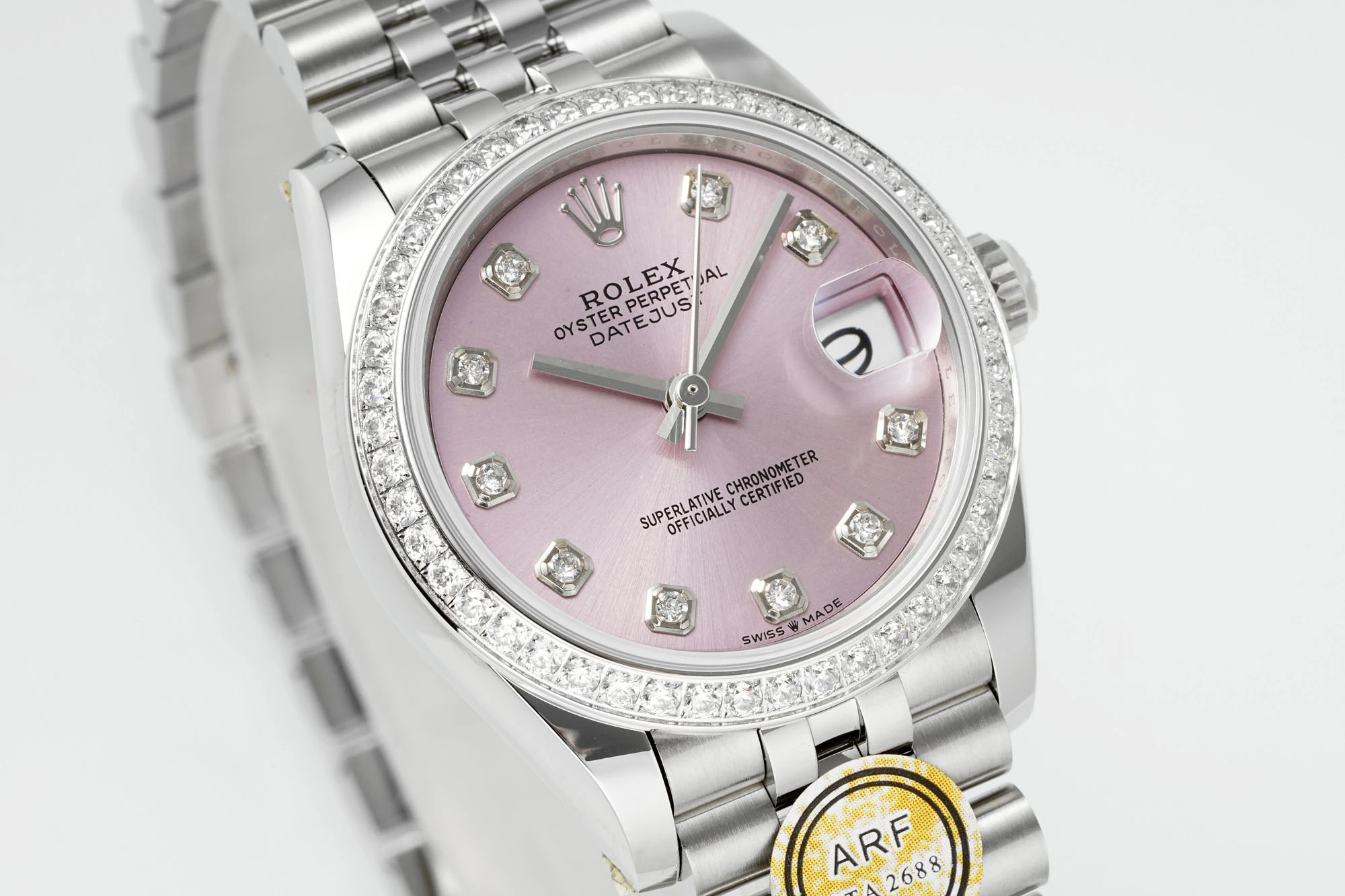 Rolex DateJust 31 278384 ARF 1:1 Best Edition 904L Steel Pink Diamond Dial Diamond bezel on SS Jubilee Bracelet 20 016d1687905bf65 AMO Watch