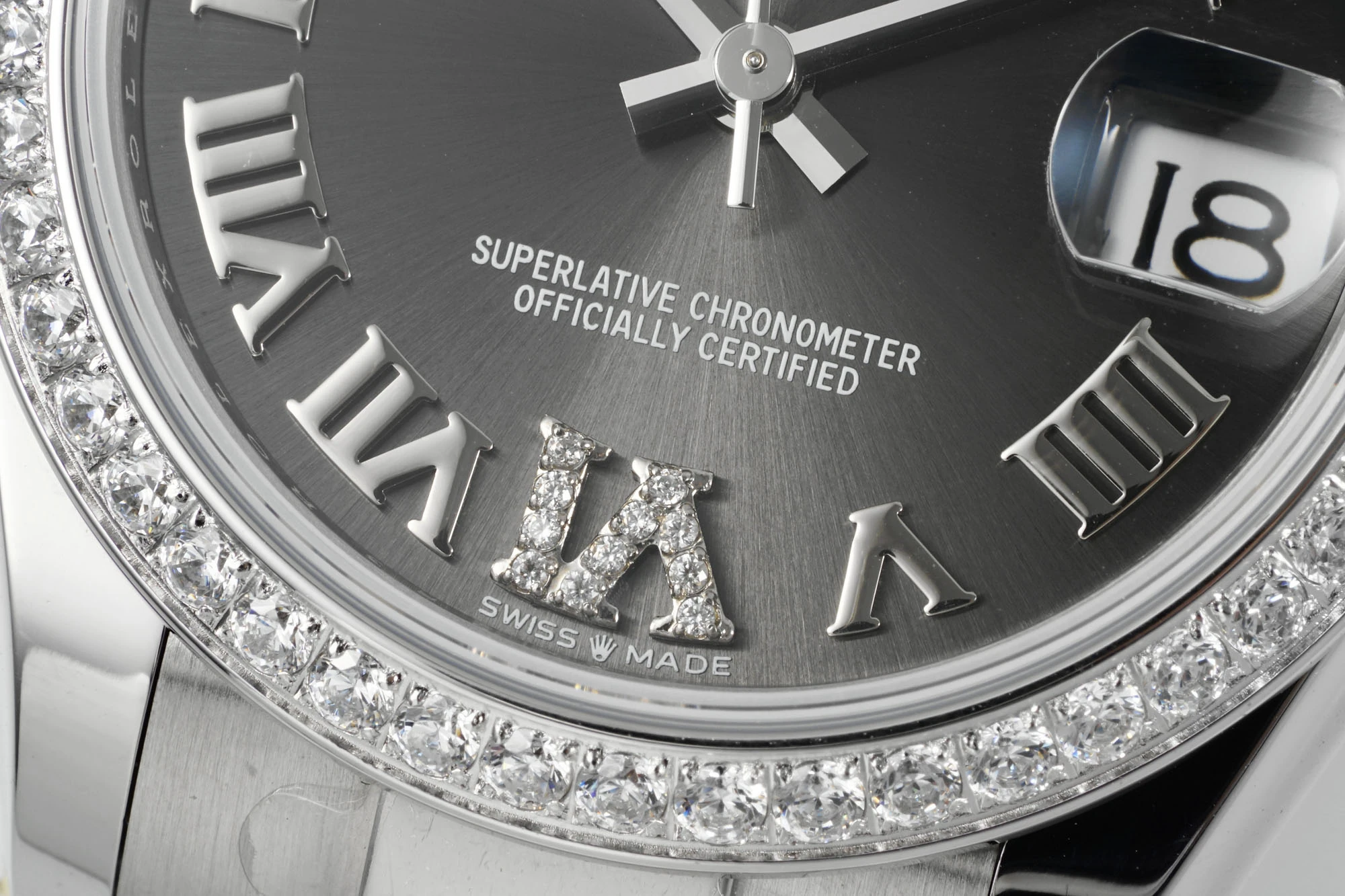 Rolex DateJust 31 278384 ARF 1:1 Best Edition 904L Steel Grey Roman Dial Diamond bezel on SS Oyster Bracelet 20 0772ab5ae43da18 AMO Watch