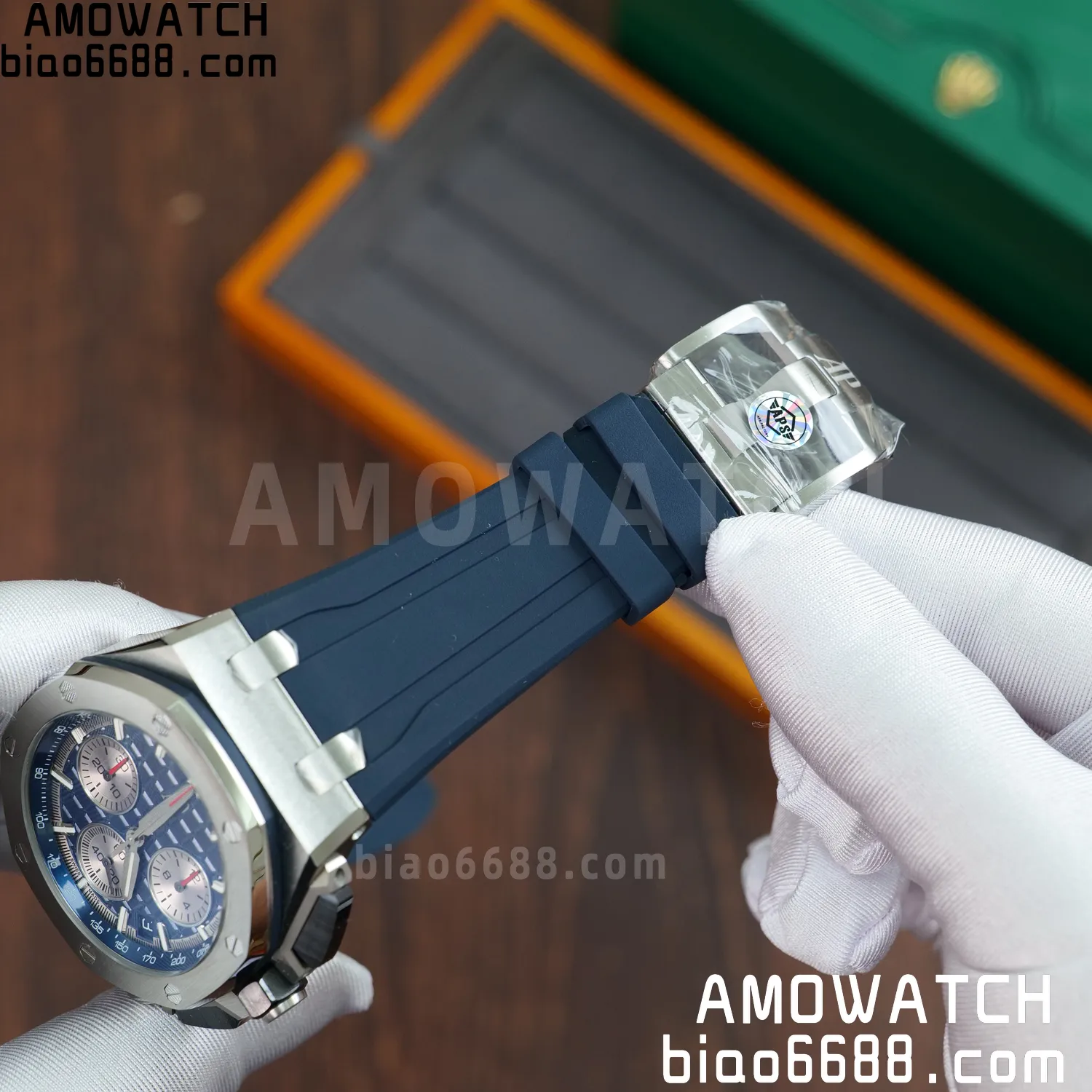 AP Royal Oak Offshore 43mm 26420 SS APSF 1:1 Best Edition Blue Dial on Rubber Strap Super Clone 4401 V2 (Free Sprung) 61 09050f7c932270c AMO Watch