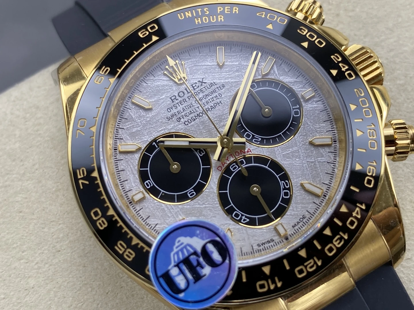 Rolex Daytona 126518 YG UFO 1:1 Best Edition Meteorite Stick Dial on Oysterflex Strap UF4131 (Free Sprung) 33 09b1ea83fac1ee2 AMO Watch