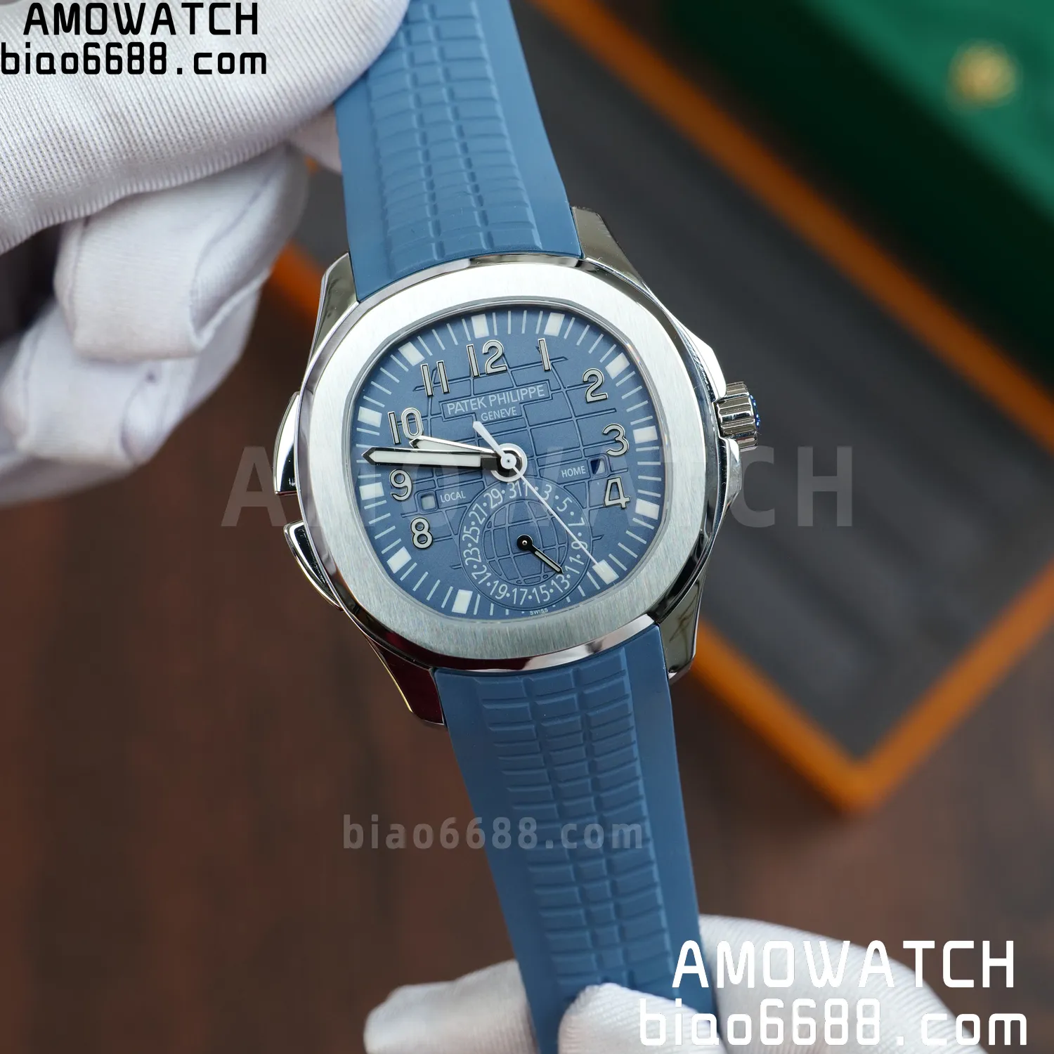 PP Aquanaut 5164G SS ZF 1:1 Best Edition Blue Dial on Blue Rubber Strap A324 63 0a41667a8368165 AMO Watch