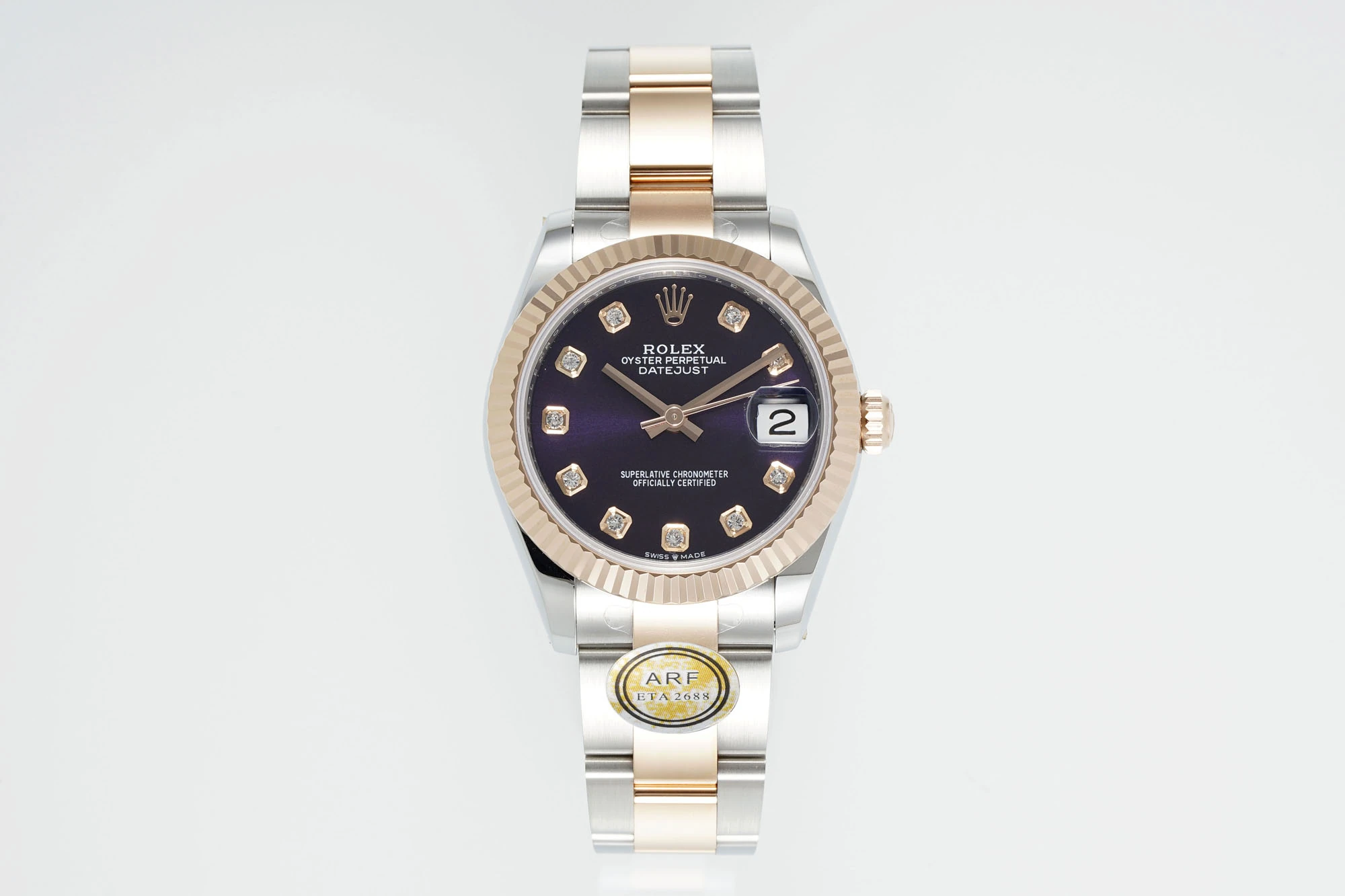 Rolex DateJust 31 278271 ARF 1:1 Best Edition 904L Steel Purple Diamonds Dial on SS/RG Oyster Bracelet 19 0bdb8b1b7c99c08 AMO Watch