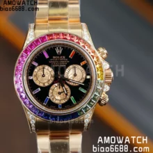 Rolex Daytona RG 116595 RX Factory 1:1 Best Edition Black Rainbow Dial on RG Bracelet DD4130 (Weighted)207g