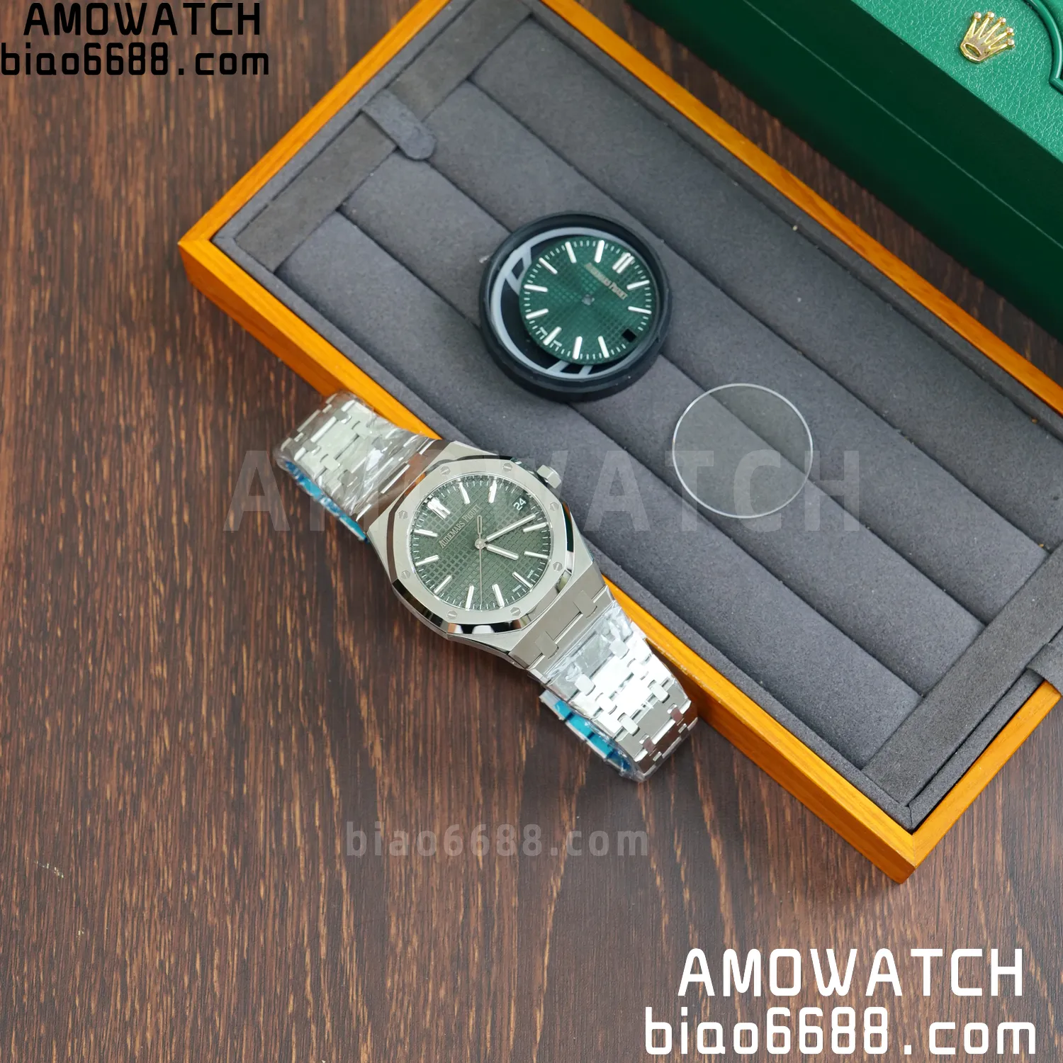 Custom Made AP AP Royal Oak 15510 SS TOP Factory (SW Factory Green Dial、 DEEP Crystal) 59 123da281d8ecfa6 AMO Watch