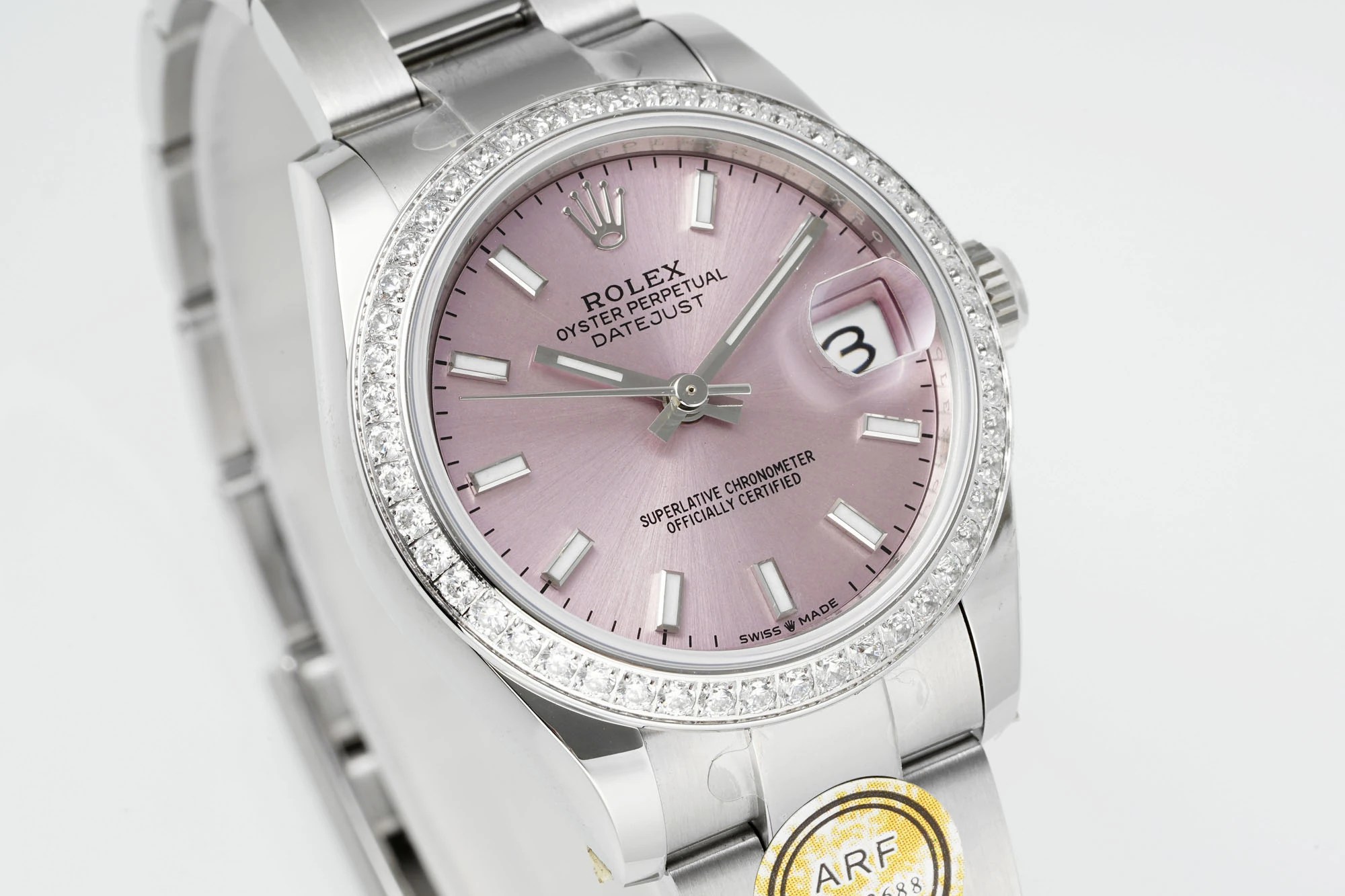 Rolex DateJust 31 278384 ARF 1:1 Best Edition 904L Steel Pink Dial Diamond bezel on SS Oyster Bracelet 22 1355eef1c3c17f7 AMO Watch
