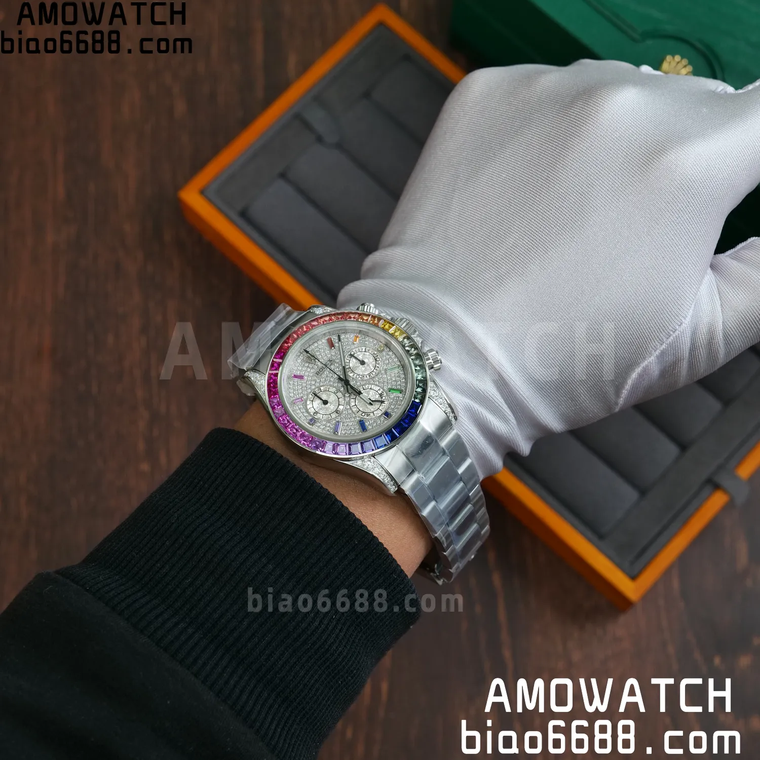 Rolex Daytona RX Factory 1:1 Best Edition Diamond Dial Dial on SS Bracelet DD4130 (Weighted)207g 94 1632ebceaad4a78 AMO Watch