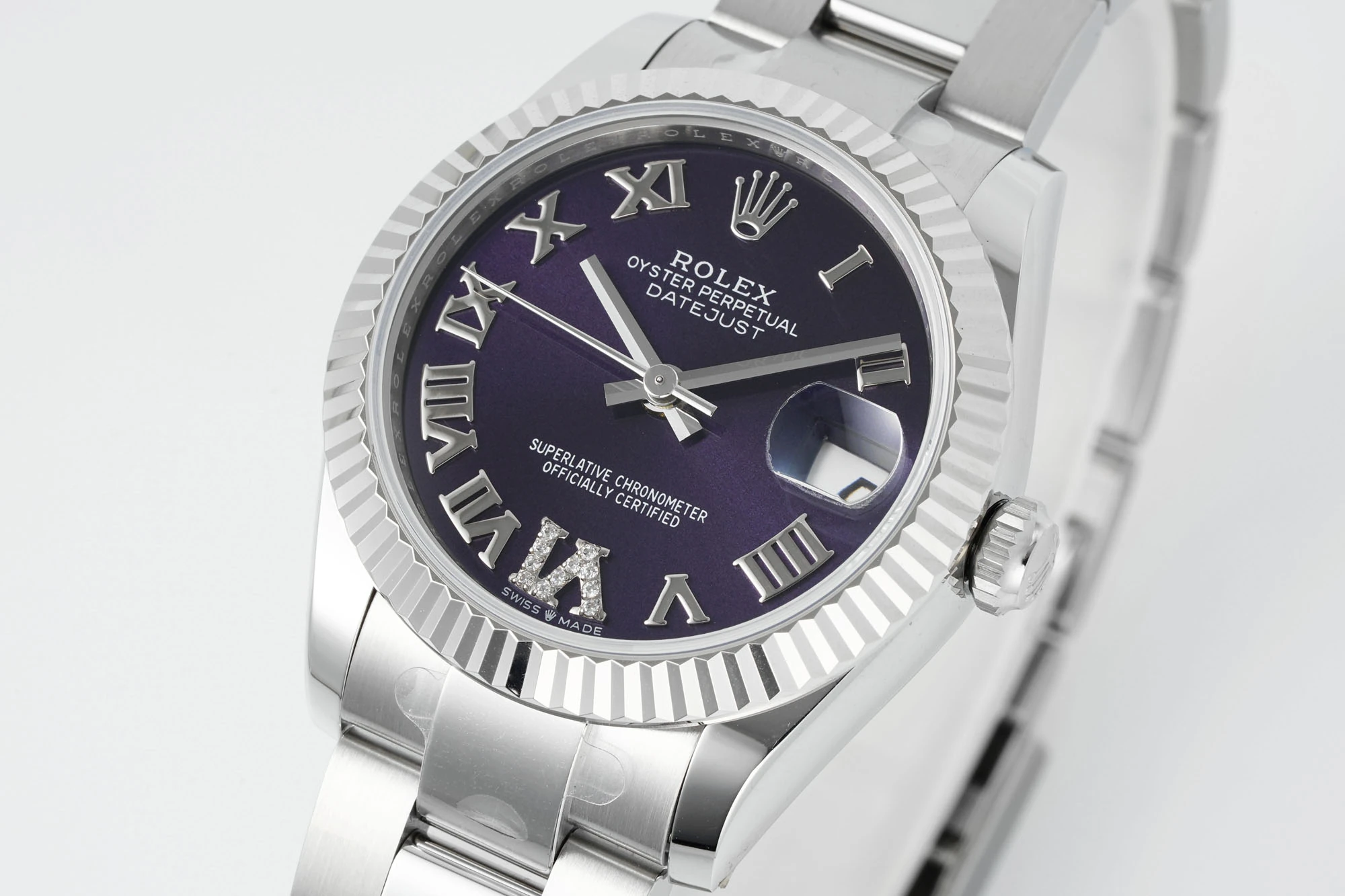 Rolex DateJust 31 278274 ARF 1:1 Best Edition 904L Steel Purple Roman Dial on SS Oyster Bracelet 20 1776f3d710de663 AMO Watch