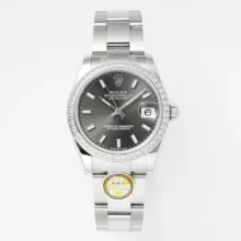Rolex DateJust 31 278384 ARF 1:1 Best Edition 904L Steel Grey Dial Diamond bezel on SS Oyster Bracelet