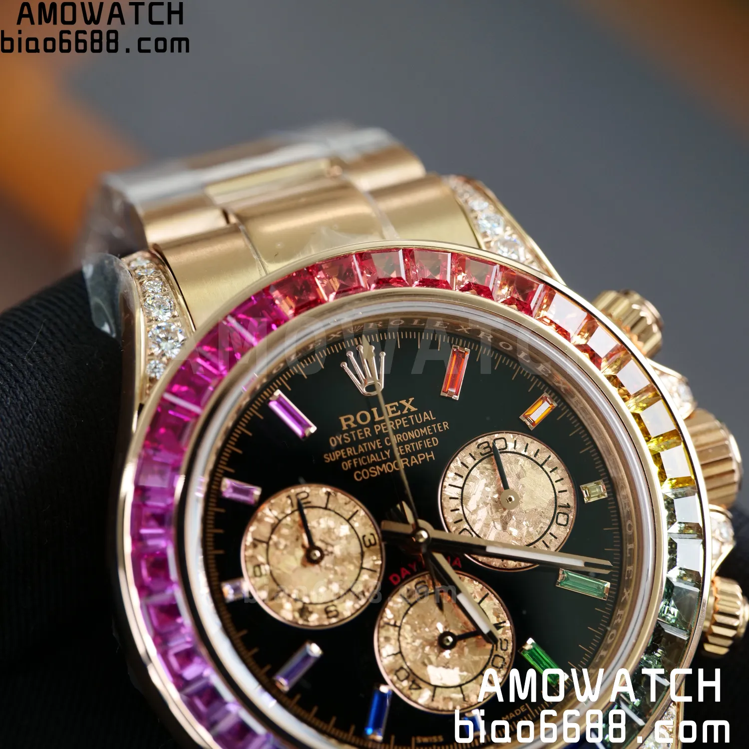 Rolex Daytona RG 116595 RX Factory 1:1 Best Edition Black Rainbow Dial on RG Bracelet DD4130 (Weighted)207g 76 1bbc134f47dcd98 阿默表行AmoWatch
