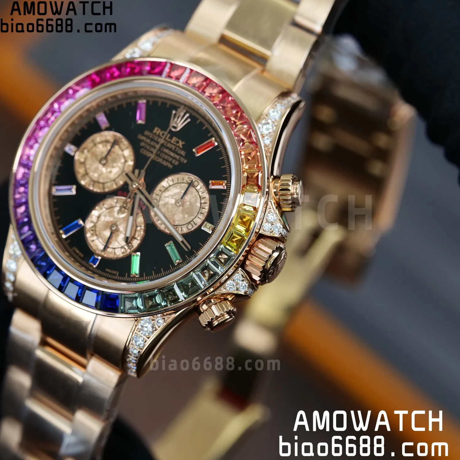 Rolex Daytona RG 116595 RX Factory 1:1 Best Edition Black Rainbow Dial on RG Bracelet DD4130 (Weighted)207g 71 1c7c19dd774881c 阿默表行AmoWatch