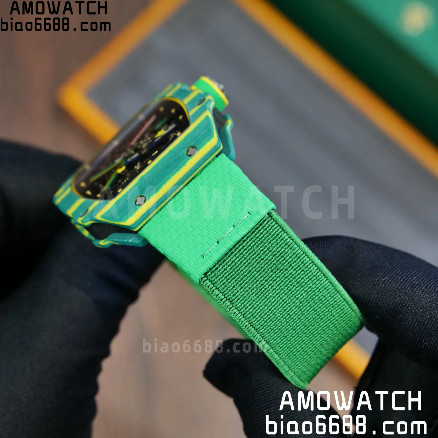 RICHARD MILLE RM67-02 Green NTPT AVF Best Edition Wayde van Niekerk on Green Nylon strap CRMA7 Clone 77 1e4618d927c970d AMO Watch