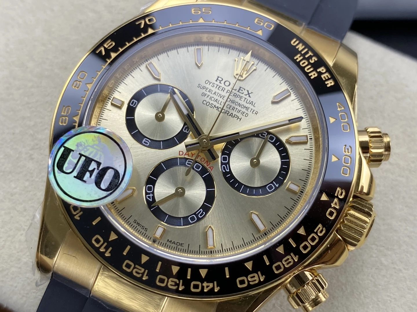 Rolex Daytona 126518 YG UFO 1:1 Best Edition YG/Black Stick Dial on Oysterflex Strap UF4131 (Free Sprung) 26 2796a528b69d27c AMO Watch