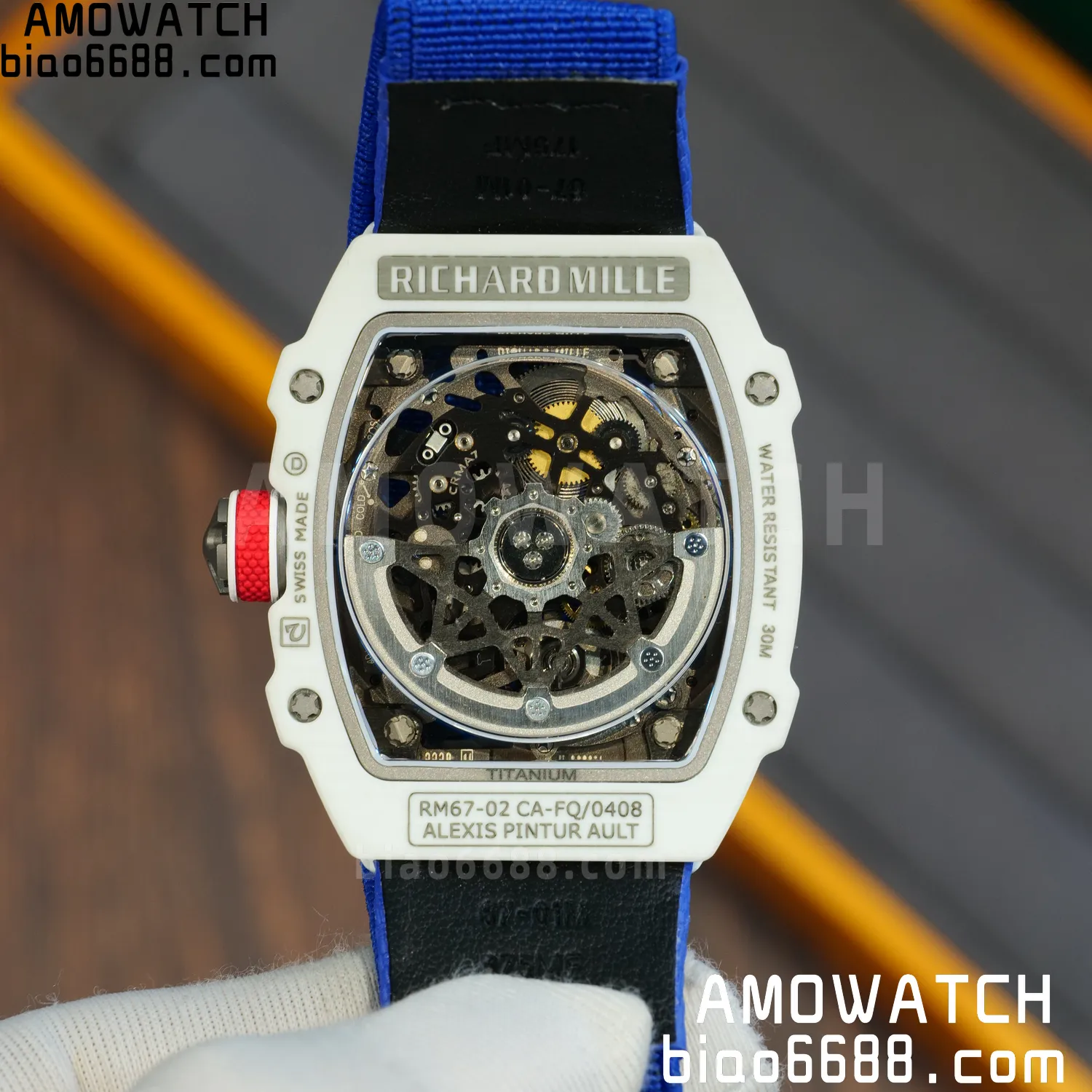 RICHARD MILLE RM67-02 White NTPT VAF Best Edition France Dial on Blue Nylon strap CRMA7 Clone 76 28141f44d830599 阿默表行AmoWatch