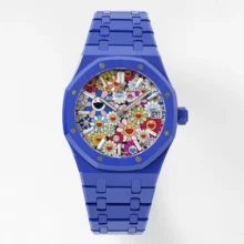 AP Royal Oak 41mm 15500 Blue Ceramic APSF 1:1 Best Edition Sunflower Dial on Ceramic Bracelet A4302