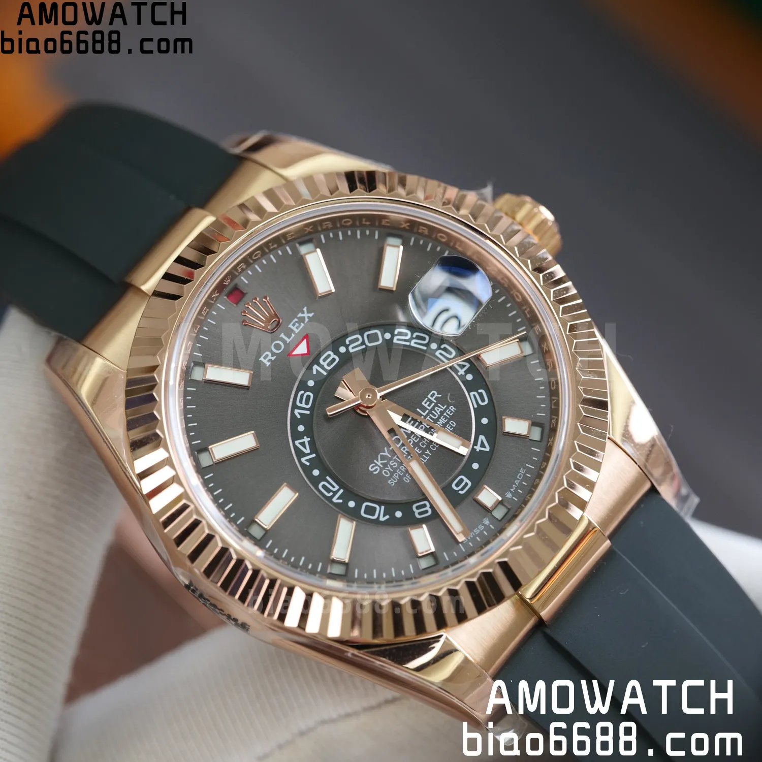 Rolex Sky-Dweller 336238 YG ZF 1:1 Best Edition Mint Gray Dial Asian 2824(Gain Weight)187g 66 2c26c9b39f68371 AMO Watch