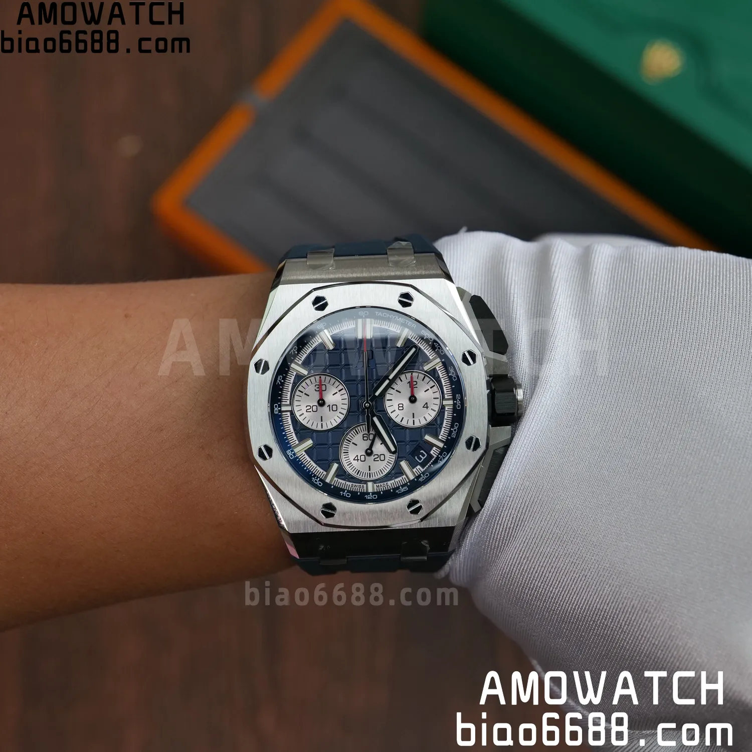 AP Royal Oak Offshore 43mm 26420 SS APSF 1:1 Best Edition Blue Dial on Rubber Strap Super Clone 4401 V2 (Free Sprung) 81 2cf1407822fc1bc AMO Watch