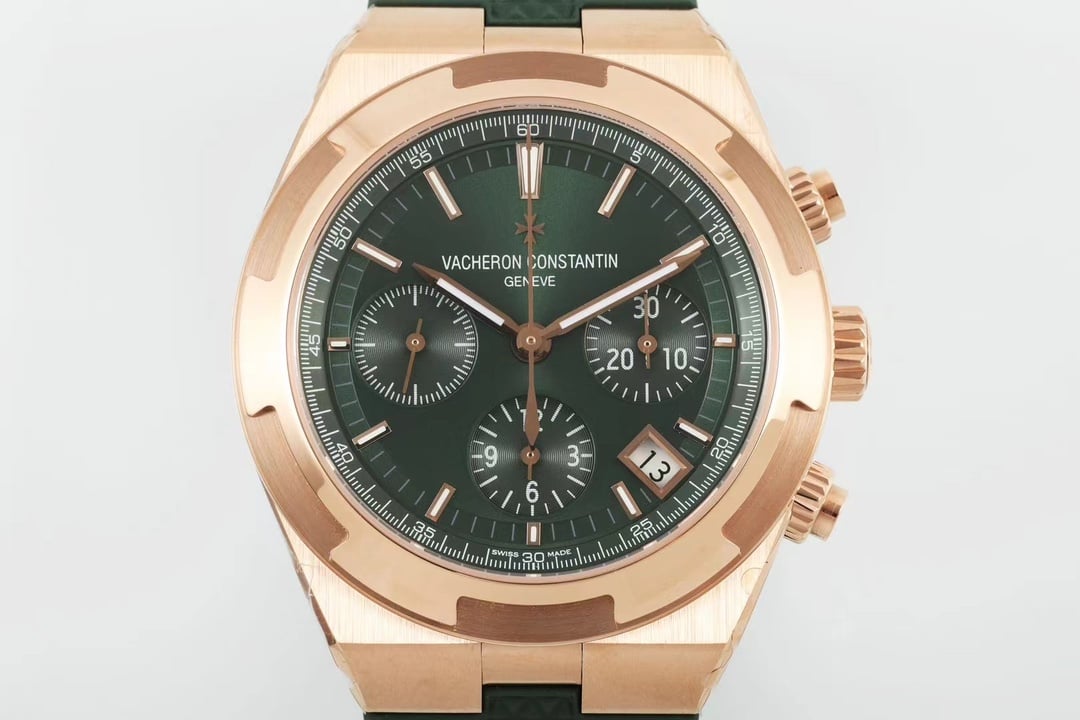 VC Overseas 5500V Chrono RG 8F 1:1 Best Edition Green Dial on Green Rubber Strap A5200 20 2cfc29aa759f8bb AMO Watch