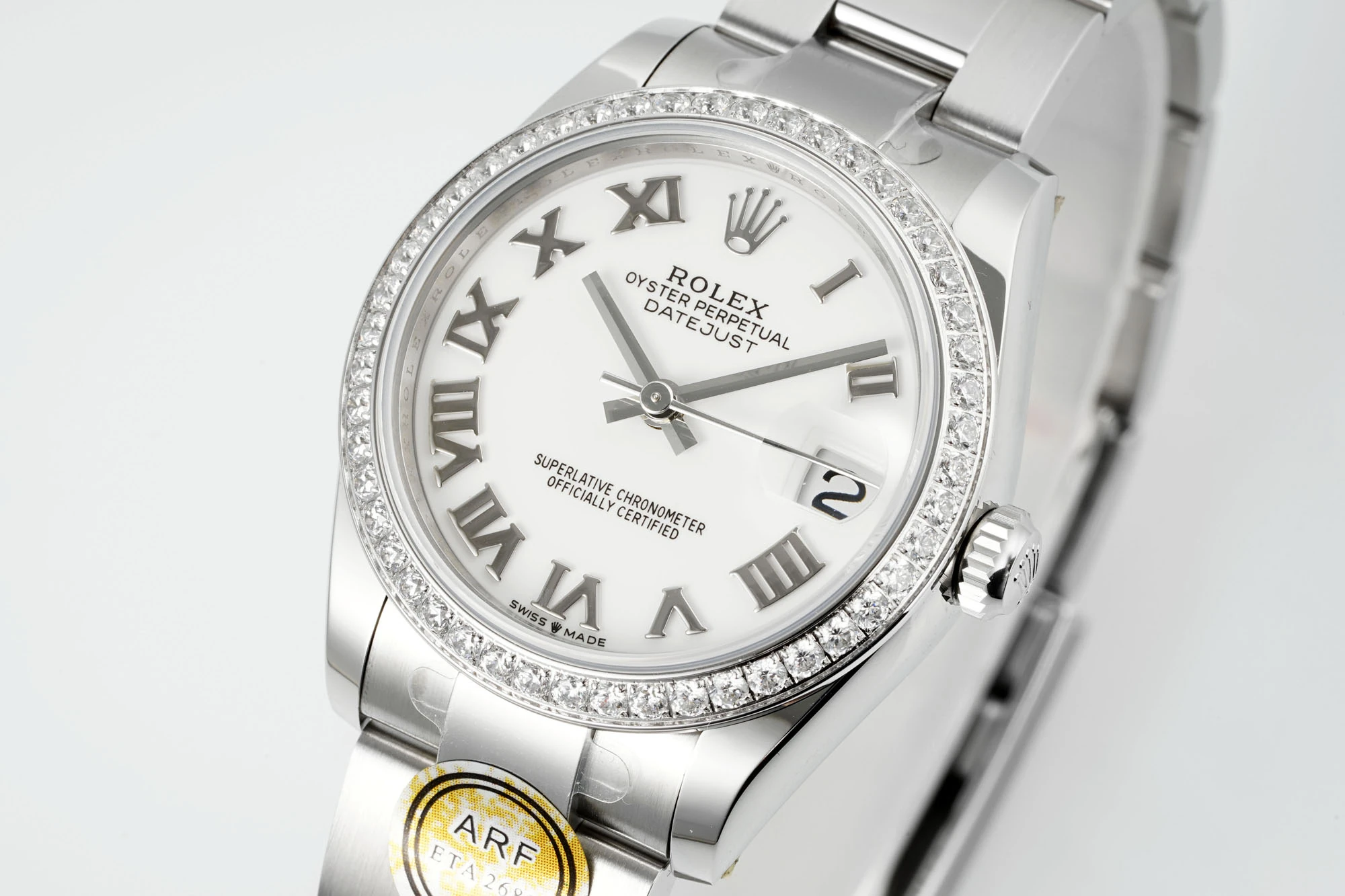 Rolex DateJust 31 278384 ARF 1:1 Best Edition 904L Steel White Roman Dial Diamond bezel on SS Oyster Bracelet 23 3033a0a6a3e049c AMO Watch