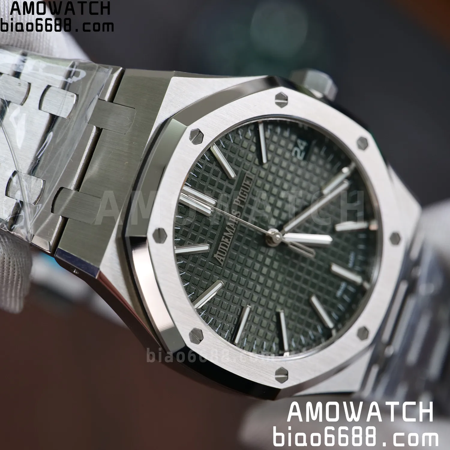 Custom Made AP AP Royal Oak 15510 SS TOP Factory (SW Factory Green Dial、 DEEP Crystal) 75 326653fc3d86b42 AMO Watch
