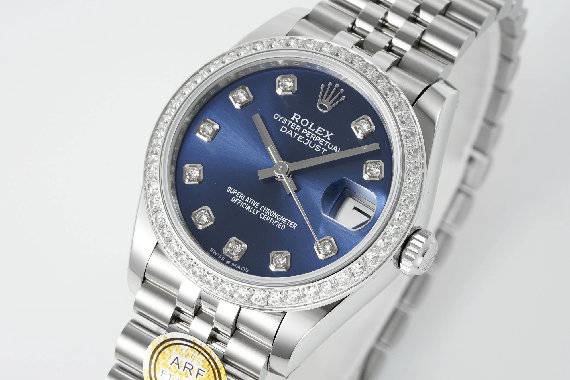 Rolex DateJust 31 278384 ARF 1:1 Best Edition 904L Steel Blue Diamond Dial Diamond bezel on SS Jubilee Bracelet 23 32e5868aae5dd83 AMO Watch