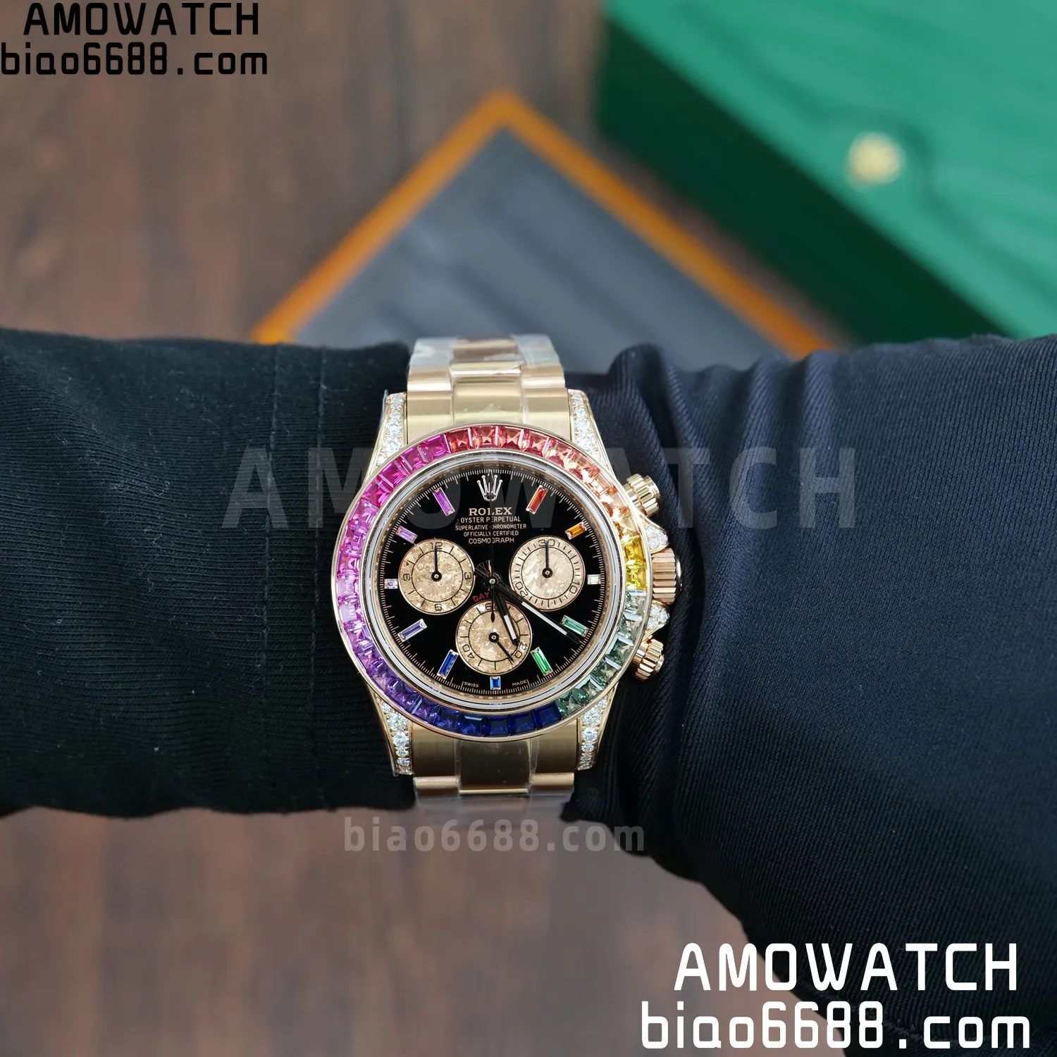 Rolex Daytona RG 116595 RX Factory 1:1 Best Edition Black Rainbow Dial on RG Bracelet DD4130 (Weighted)207g 87 33135b888a2d8b0 阿默表行AmoWatch