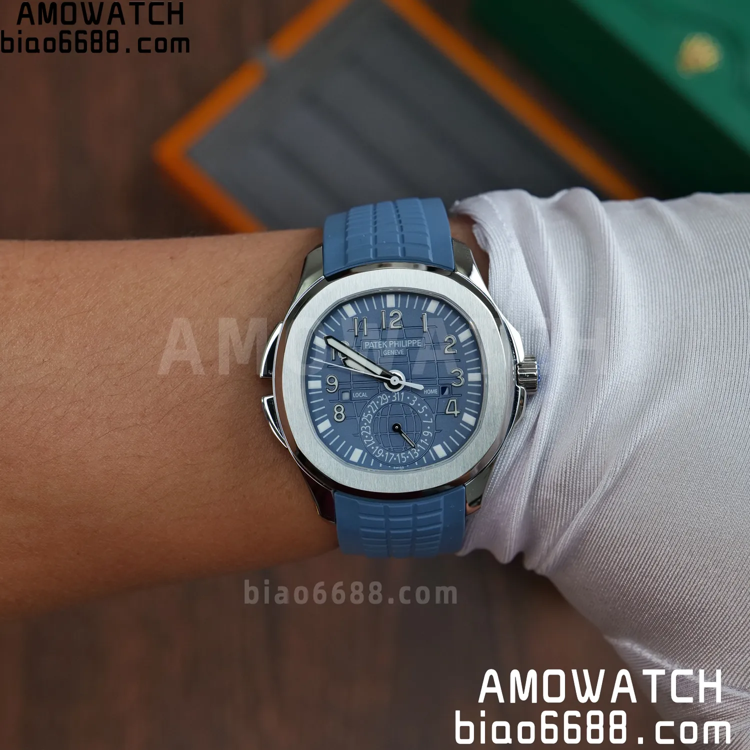 PP Aquanaut 5164G SS ZF 1:1 Best Edition Blue Dial on Blue Rubber Strap A324 87 333f62e2ac5bcbd AMO Watch