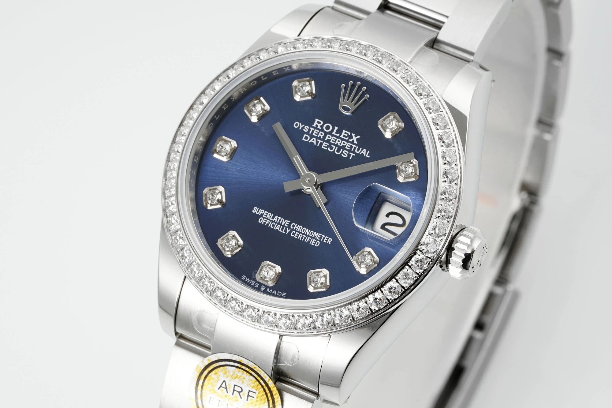 Rolex DateJust 31 278384 ARF 1:1 Best Edition 904L Steel Blue Diamond Dial Diamond bezel on SS Oyster Bracelet 22 33b371f350eaa7b AMO Watch